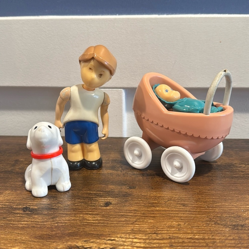 Little Tikes Vintage Dollhouse Stroller Baby, kid, white dog set